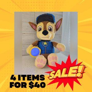 Paw Patrol Snuggle Up Chase Plush Nickelodeon with flashlight Working